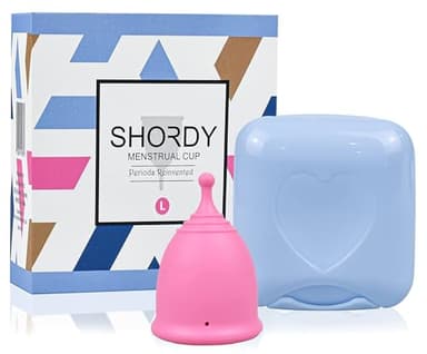 SHORDY Menstrual Cups (Large), Single Pack with Box, Soft & Flexible, Copa Menstrual Kit for Women Upto 12 Hours of Comfort, Eco-Friendly & Safer Alternative to Disc Pads Tampons (Pink)