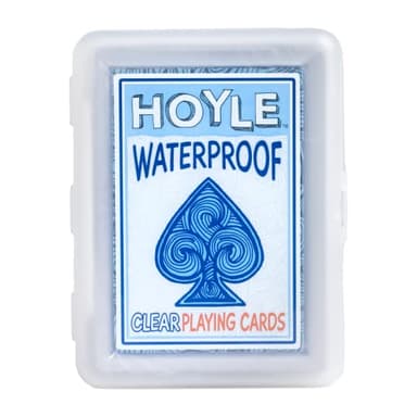Hoyle Waterproof Playing Cards, Clear Plastic Deck of Cards for Outdoor Card Games, Camping, Beach, Pool & Travel Games (1 Deck)
