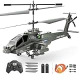 XIKOTEC Remote Control Military Flying Helicopter Toy, 2.4GHz, 3.5 Channels Helicopter with Gyro & LED Light, Altitude Hold, RC Helicopters for Kids Adults Beginner (Green)