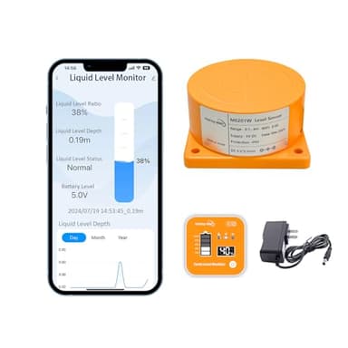 Moray Smart WiFi Water Level Sensor Water Tank Level Monitor Oil Tank Gauge Sensor , Automatic Alarm Indicator for Tuya Smart Life Mobile APP Smart Home Remote IP65 Waterproof (ME201R)