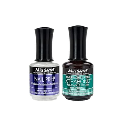 Mia Secret 15 ml Nail Dehydrator and Primer, Acid Free Base Coat Natural Prep Dehydrate & Bond Primer Kit, Acrylic Nail Supplies