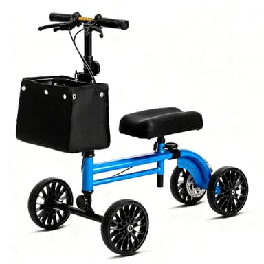 VitaSophy Knee Scooter with Disc Brake, Steerable Knee Walker for Adults,Foldable Rover Scooter for Broken Foot Injured Leg Crutch,Blue