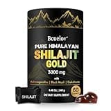 Bcuelov Pure Himalayan Shilajit Gummies,3000mg Gold Grade Shilajit with Ashwagandha, Gokshura for Energy Boost & Immune Support | Fulvic Acid & 85+ Trace Minerals for Men, Women - 60 Gummies