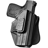 M&P Shield 9mm Holster, OWB Holster for Smith & Wesson M&P 9mm/.40 Shield (M2.0)/9mm Shield Plus, M&P 40 Shield 3.1" Barrel Paddle Holster, 360 Degrees Adjustable, Index Finger Release, Right Hand