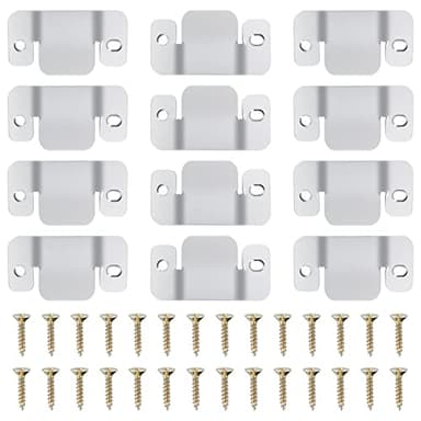 DEEPDREAM 12 Pcs Sectional Couch Connectors Metal Couch Clips Sofa Connector Interlocking Furniture Connector with 28 Pcs Screws