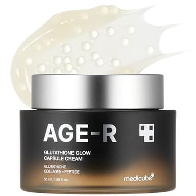 medicube AGE-R Glutathione Glow Capsule Facial Cream - Instant Lifting Moisturizer - Collagen Peptide For Hydrating Glow - Improve Blemishes, Uneven Skin Tone - Korean Skin Care 1.69 fl.oz