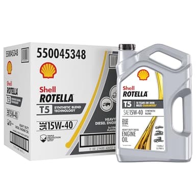 Shell Rotella T5 Synthetic Blend 15W-40 Diesel Engine Oil, 1 Gallon (3 Pack)