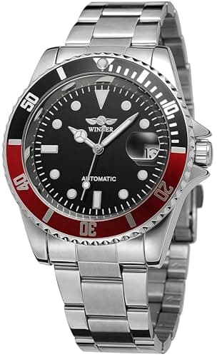 MASTOPMen’s Automatic Mechanical Watches Business Stainless Steel Band Waterproof Military Luminous Classic Analog Dress Wrist Watch for Men,Auto Date