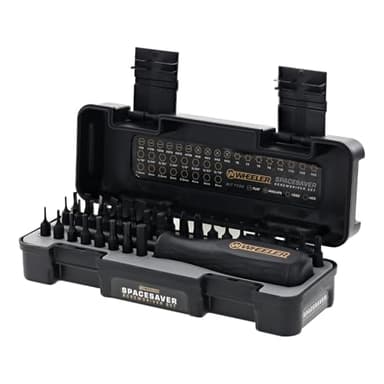 Wheeler Space Saver Screwdriver Set with Magnetic Screwdriver Handle, Bit Assortment and Storage Case for Maintenance
