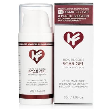 Silicone Scar Gel & Cream for Surgical Scars - Medical Grade Scar Treatment & Removal for Keloid, Acne, Burns, C Section, Stretch Marks - Physician Formulated Advanced Silicone Gel for Scars