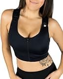 Post Surgical Comfort Compression Sports Bra: Black Dragonfly (X-Small)