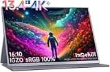 Intehill 4K Portable Monitor for Laptop, MacBook and Mini PC High-end 13.4 inch Small Computer Monitor with Golden Ratio 16:10 and Resolution 3840x2400 U13NA