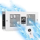Room to Room Air Transfer Fan - Room to Room Fan with Remote Control, 300CFM Wall Vent Fan with Dual Fan, 5-Speed Through Wall Exhaust Fan with Temperature Control for Kitchen, Bathroom, Hardwired
