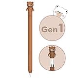 NIUTRENDZ Cute Cow Apple Pencil Case for Apple Pencil 2nd Generation Case Silicone Protective Cover Sleeve Skin Accessories (Brown, Apple Pencil 1st Generation)
