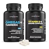 Livingood Daily Essentials Bundle - Powerful Supplement of Omega 3-6-7-9 Plus Turmeric Paired with Vitamin D3 K2, Magnesium, Probiotic Blend and More