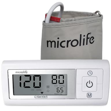 Microlife Series 200 Automatic Upper Arm Blood Pressure Monitor, Wide-Range Cuff Fits Most Adult Arms up to 16.5 in/Large, (Stores 30 Results), Compact Digital Blood Pressure Machine, Storage Pouch