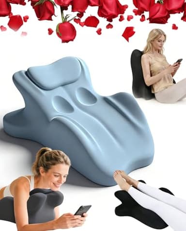 Moodie Pillow, 27 Degree Intimacy Pillow= Just The Right Lift, Ergonomic Memory Foam Intimacy Comfort Pillow Hip & Back Support, All Perfect Position Easily Postures Wedge Pillow (Blue)