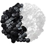 YEALQUE 300pcs Hard Plastic Button Buckle Mixed 2 Colors Black and Clear Transparent Backs of Bracelet/Shoe Charm for DIY Shoe Charms Accessories(150pcs Black+150pcs Clear)