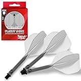 Shot! Darts Flight Deck One Piece Dart Flight and Shaft System, Reduced Deflections, Standard Shaped Flight (350 Micron), Available in Set of 3, Short Length & Clear