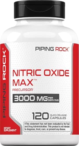 Piping Rock Nitric Oxide Supplement | 3000mg | 120 Capsules | Precursor for Men and Women | Max Blend with L Arginine and L Citrulline | Non-GMO, Gluten Free