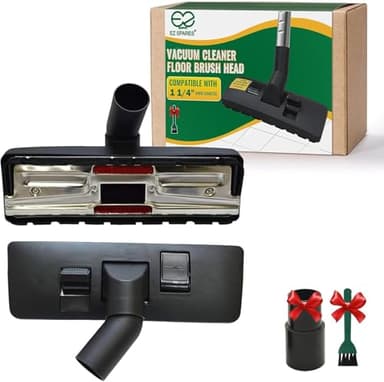 EZ SPARES Universal Vacuum Cleaner Floor Brush with Vacuum Adapter,Compatible with Most Brand,Hoover, Eureka, Rainbow,Shop VAC,Nozzle Tool,2-in-1 for Hard Floor&Carpet Combo(with Mini Cleaning Brush)