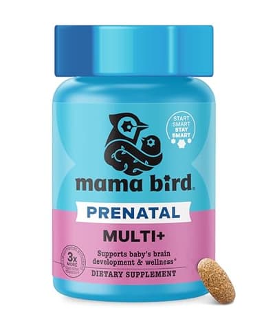 Best Nest Wellness - Mama Bird - Prenatal Multi+ (30 Servings) - Prenatal Vitamins for Women - Supports Baby Brain Health - Organic Herbs, Probiotics, Digestive Enzymes