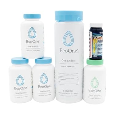 EcoOne Hot Tub Chemical Maintenance & Supply Kit | Spa Shock, Conditioner & Purification Kit | Contains Oneshock Chlorine Granular, SPA Monthly Conditioner & Filter Cleanser | 3 Month Supply