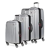 SwissGear 7585 Hardside Expandable Luggage with Spinner Wheels, Silver, 3-Piece Set (19/23/27)