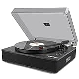 Record Player Vinyl Turntables with Built-in Speakers and USB Play&Recording Belt-Driven Vintage Phonograph Record Player 3 Speed for Entertainment and Home Decoration(Black Wood)