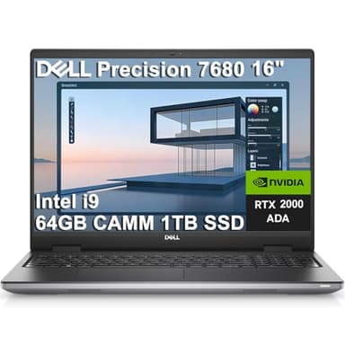 Dell Precision 7000 7680 Mobile Workstation Laptop (NVIDIA RTX 2000 Ada 8GB, 16" FHD+, Intel Core i9-13950HX (> Ultra 7-165H), 64GB LPCAMM2 DDR5, 1TB SSD) Pro Max for Engineers, Designers, Win 11 Pro