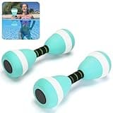 Aquatic Dumbbells, 2PCS Foam Water Weights, Aerobic Exercise Fitness Equipment Dumbbells, Dumbbells Set for Water Aerobics Weight Loss, Pool Fitness, Water Exercise (Cyan)