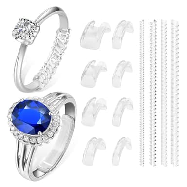 Ottemax Ring Sizers for Loose Rings - 12Pack, 12 Sizes, Ring Guards for Women& Men Loose Rings, Invisible Resizer Design for Spacers & Tighteners, Fits Bands Width to 1mm-8mm