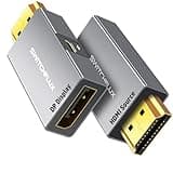 SWITCHFLUX HDMI to Displayport Adapter [1 Pack], 4k@60Hz HDMI to Displayport Converter, Aluminium HDMI Male to DP Female Adapter Compatible with PC, Graphics Card, Laptop and More