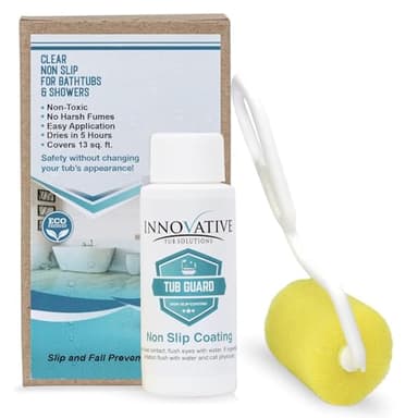 Tub Guard Anti Slip - Clear Bathtub & Shower Grip Textured Non Slip Coating for Slippery Tubs or Shower Floors 2 oz.