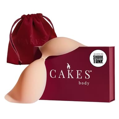 CAKES Body Adhesive Strapless Bra - Reusable Cakes Sticky Bra for Fuller Looking Seamless Shape, Sculpting Solution for The Best Boobs of Your Life - Honey, Size Medium (32C,32D,34C,34D,36C)
