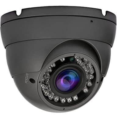 2MP CCTV Camera HD 1080P 4-in-1 (TVI/AHD/CVI/960H/CVBS) Security Dome Camera, 2.8-12mm Varifocal Lens Analog Video Surveillance, Wide Angle Viewing Day & Night Indoor Outdoor Waterproof (Grey)