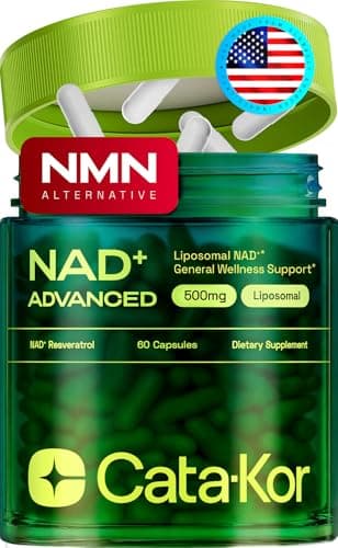 Cata-Kor Liposomal NAD Supplement with Resveratrol – NMN Supplement Alternative – Third-Party Tested – 30-Day Supply – Advanced NAD+ Resveratrol