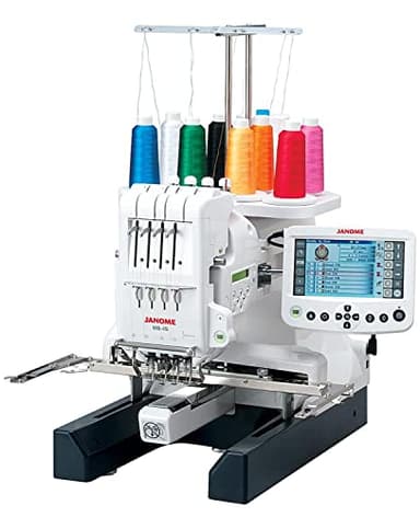 Janome Embroidery Machines - MB45 Heavy Duty Computerized Embroidering and Quilting Machine for Beginners to Experts, Multi Needle Embroidery Machine with 5.7" Remote Computer Screen for Stitching