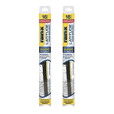 Rain-X 810204 Latitude 2-In-1 Water Repellent Wiper Blades, 16 Inch Windshield Wipers (Pack Of 2), Automotive Replacement Windshield Wiper Blades With Patented Rain-X Water Repellency Formula