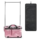 Fanwoli 23" Dance Bag with Garment Rack | Glittering Waterproof Fabric & Upgraded Stable System | Shine-Bright Collection | Ideal Competition Duffle Bag for Dancer Athlete Livestreamer | Sparkle Pink