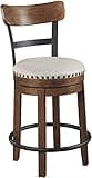 Signature Design by Ashley Valebeck Rustic Farmhouse 24.5â€ Counter Height Swivel Bar Stool, Brown