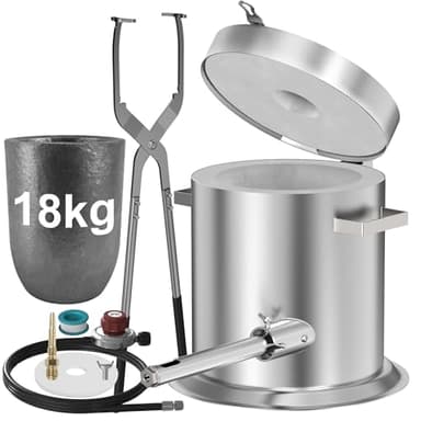 Nelyrho 18KG Flip Top Propane Melting Furnace, High-Capacity Metal Smelting Machine for Aluminum, Silver, and Copper Alloys, Beginner-Friendly Foundry Kiln for Professionals