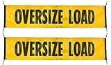 Heavy Duty Oversize Load Signs for Trucks and Pilot Cars (2 Pack) - 18" X 84" - Mesh Banner with Bungees and Grommets - Made in USA