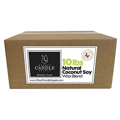 Direct Candle Supply - 10 lb Coconut Soy Candle Wax for Candle Making - Creamy Blend for High Load Fragrance Formulation, Coco Wax, Coconut Soy Candle Wax, Cera para Velas