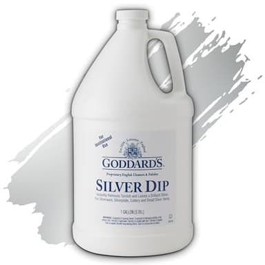 Goddard's Silver Cleaner Dip – Silver Jewelry Cleaner Solution for Hard-to-Reach Silverplate, Cutlery & Small Items – Professional Use Tarnish Remover – Silverware Cleaning Supplies (1 Gal)