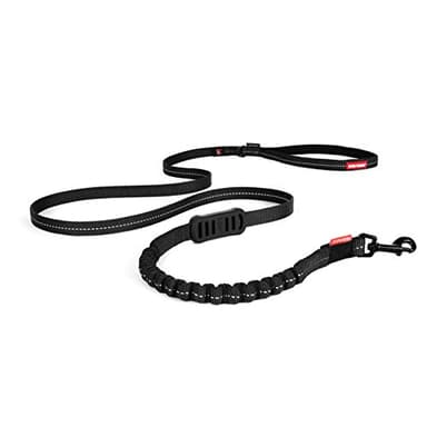 EzyDog Zero Shock LITE Dog Leash - Shock Absorbing Bungee Leash for Dogs That Pull or Excite - Dual Handle and Reflective for Medium, or Small Dogs (48", Black)