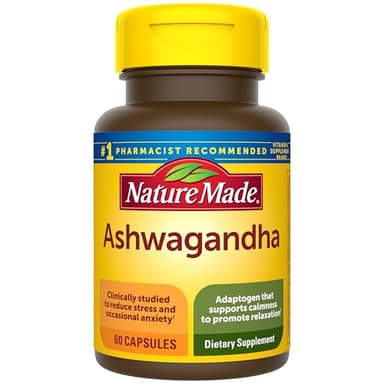 Nature Made Ashwagandha Capsules 125mg for Stress Support, Ashwagandha Supplements, 60 Capsules, 60 Day Supply