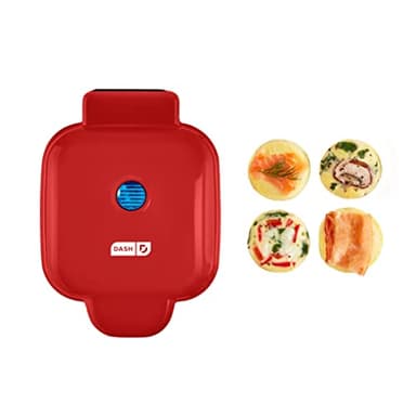 Dash Deluxe Egg Bite Maker - Electric Egg Bite Maker for Healthy Protein Snacks - Quick Cleanup, Space-Saving Design & Non-Slip Feet - 4 Servings, Red