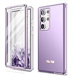 SURITCH for Samsung Galaxy S23 Ultra Case, [Built-in Screen Protector] [Dual-Layer Protection ] Full Protection Shockproof Rugged Bumper Phone Cover for Samsung S23 Ultra 6.8 Inch - Pure Purple
