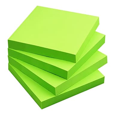 Sticky Notes 3x3 Self-Stick Notes Bright Colors Sticky Notes 4 Pads 100 Sheets/Pad (Green)